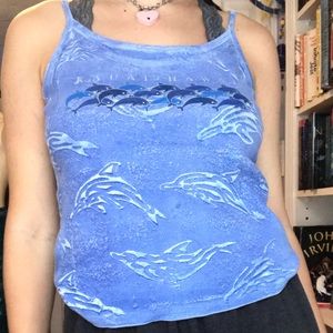 Y2K style dolphin tank top